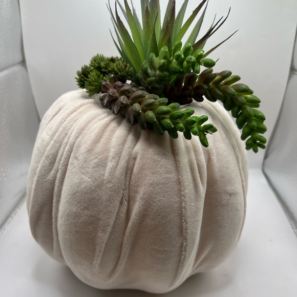 Artificial Plants White 8 Inches Large Pumpkin Multi-Element Pumpkin - Picture 1 of 6